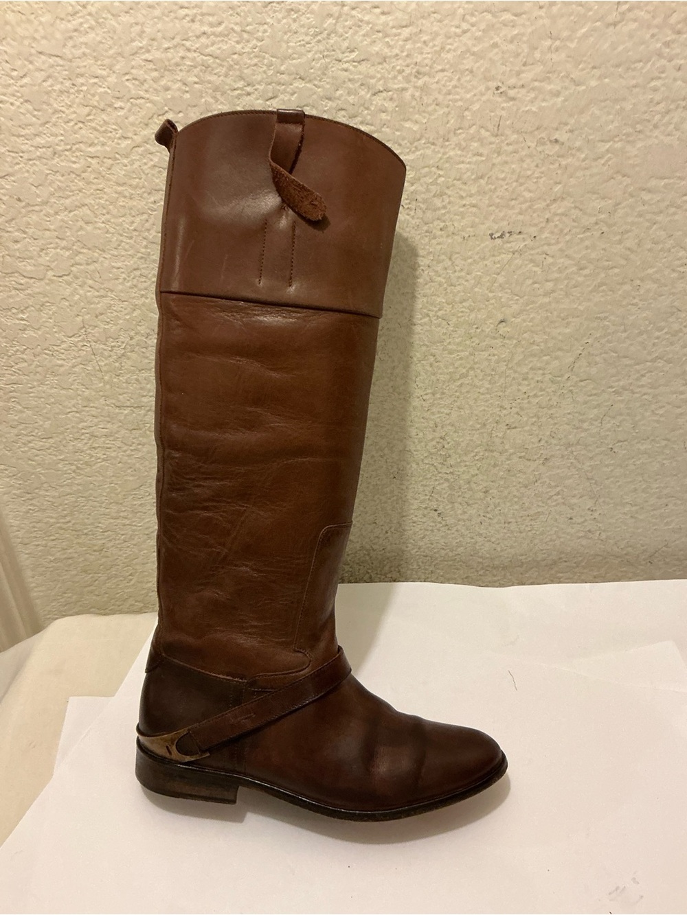 Golden Goose equestrian Brown Leather Mid-Calf Riding Boot size 37 7